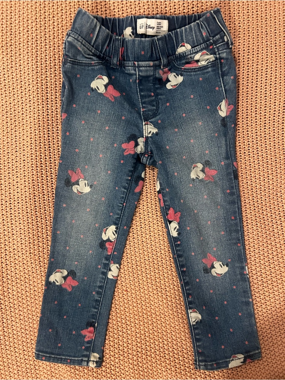 Gap Disney Minnie Mouse Girls Denim Jeggings Jeans Size 4T Stretch